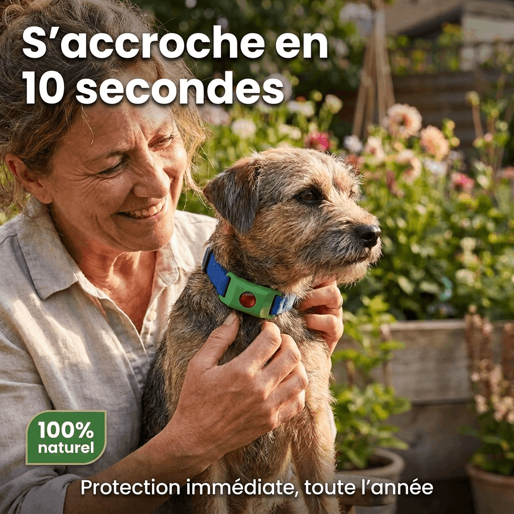 Pendentif Nuvara™ — Protège votre chien 12 mois, 100% naturel