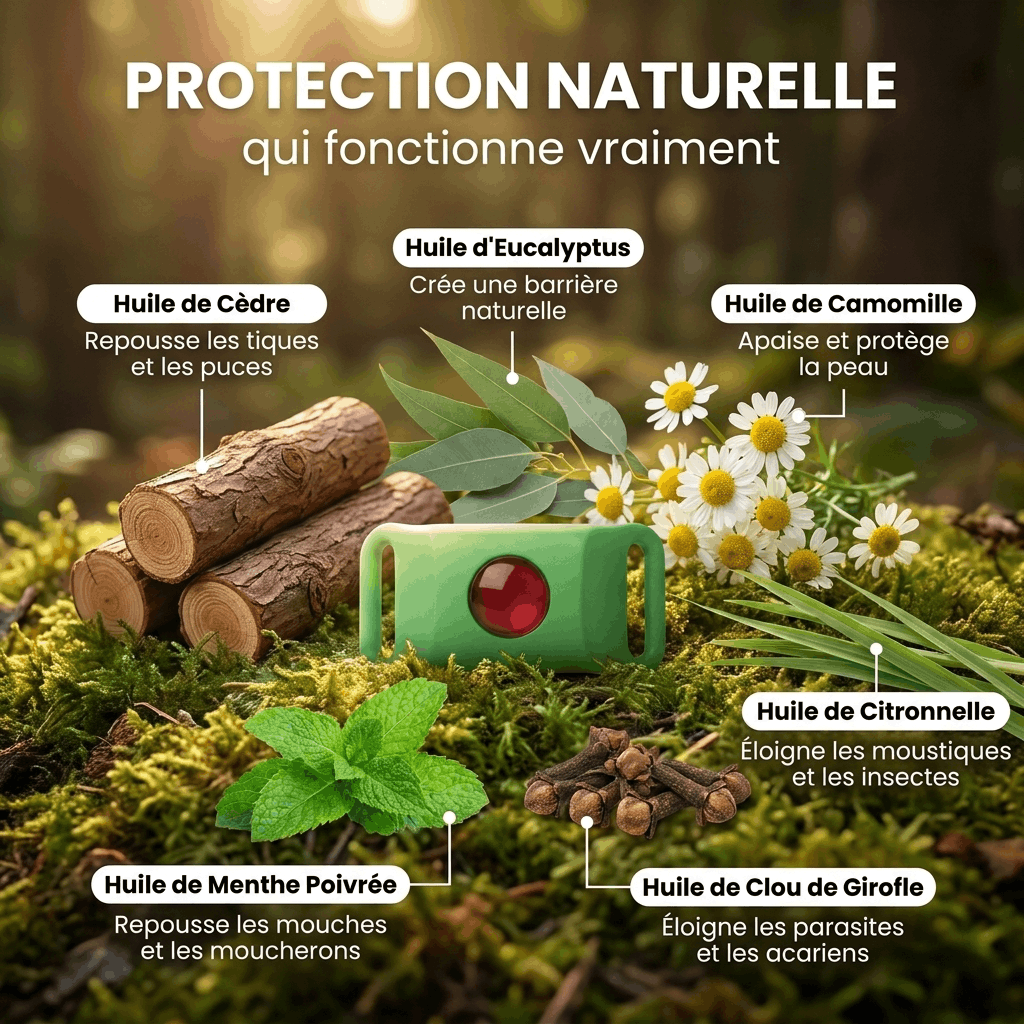 Pendentif Nuvara™ — Protège votre chien 12 mois, 100% naturel